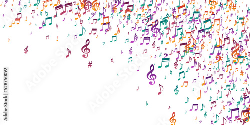 Musical note icons vector background. Melody