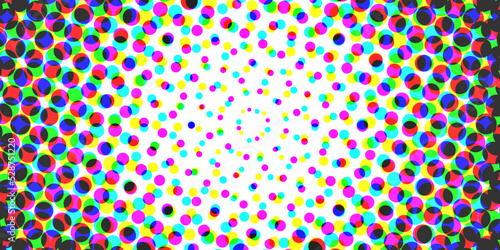 Gradient halftone dots background. Colorful comic pattern. You can use for banner  empty polka bubble  pop art template  texture.