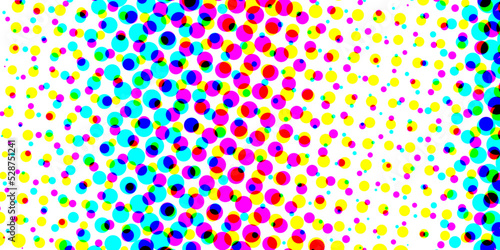 Gradient halftone dots background. Colorful comic pattern. You can use for banner, empty polka bubble, pop art template, texture.