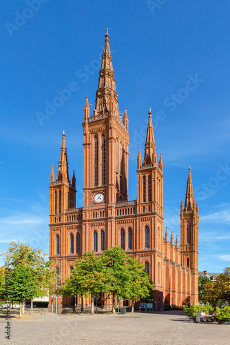 Marktkirche (Market Church) in Wiesbaden, Germany, is a Lutheran church from the Neo-Gothic period.