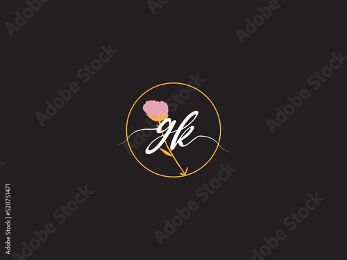 Classic GK Logo Image, Colorful Gk kg Fashion Letter Logo Icon Design For Floral Brand