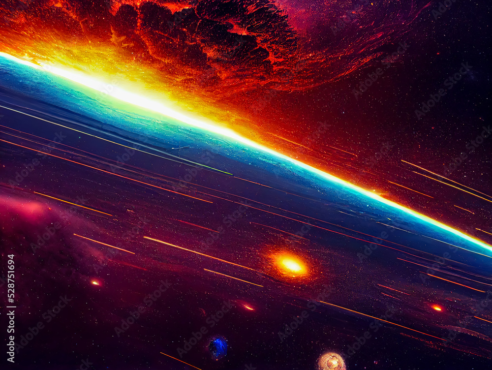 Universe scene with planets, stars and galaxies in outer space showing the beauty of space exploration. Universe scene with planets, stars and galaxies in outer space showing the beauty of space exploration.