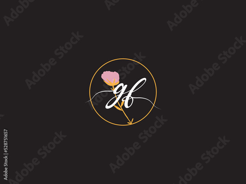 Classic GF Logo Image, Colorful Gf fg Fashion Letter Logo Icon Design For Floral Brand