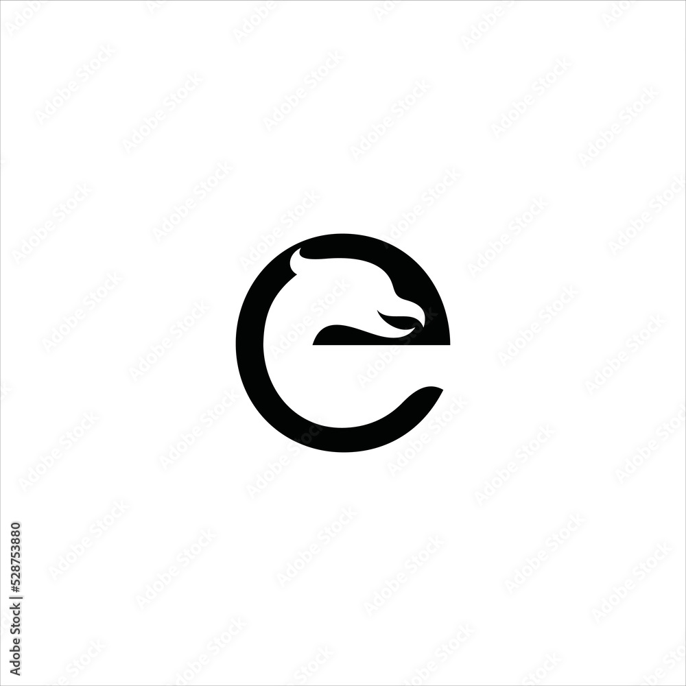 letter e logo vector eagle template