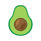 Avocado in flat style. Isolated vector.