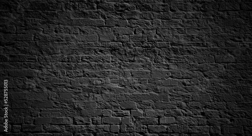 Urban Black brick wall backgrounds  brick room  interior texture  wall background.