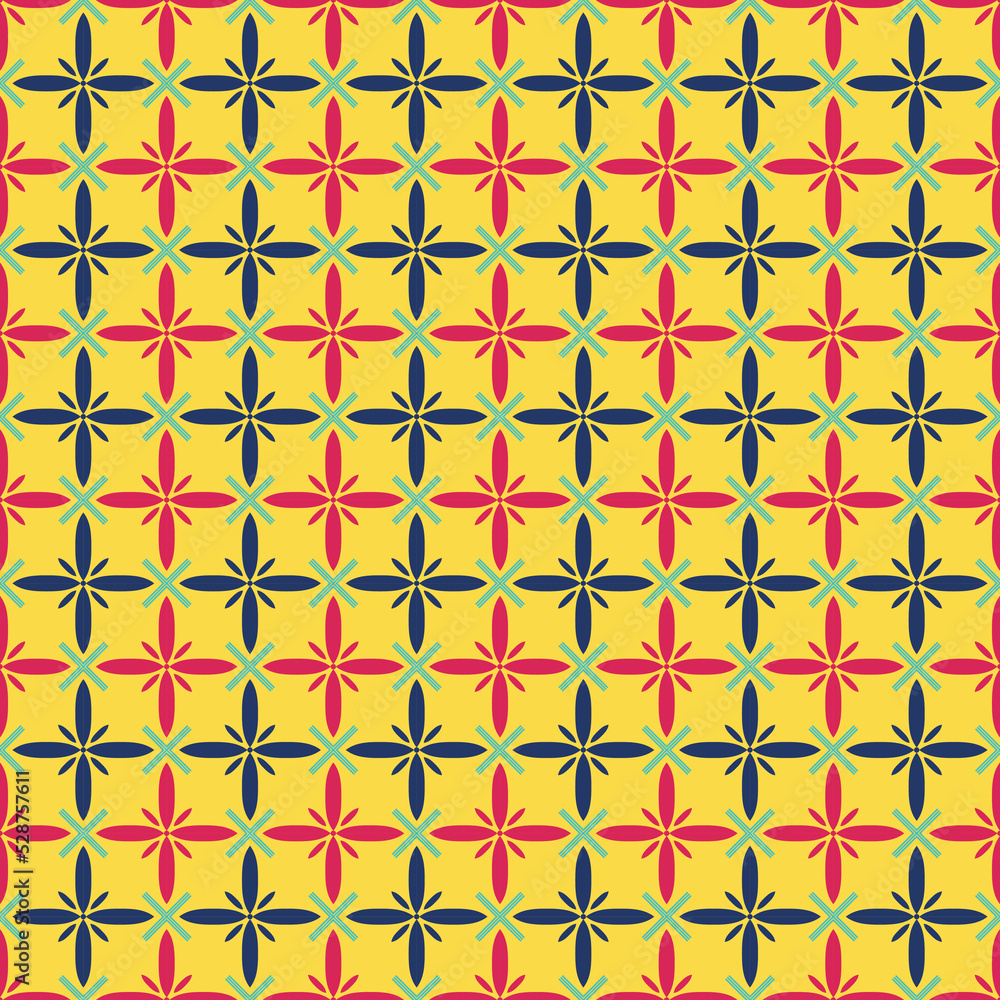 Geometric pattern, floral pattern, seamless pattern, no floating, vector file. Geometric pattern, floral pattern, seamless pattern, no floating, vector file.
