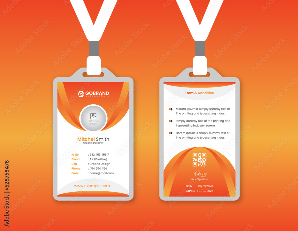 Simple Id Card Design, Professional Identity Card Template Simple Id Card Design, Professional Identity Card Template