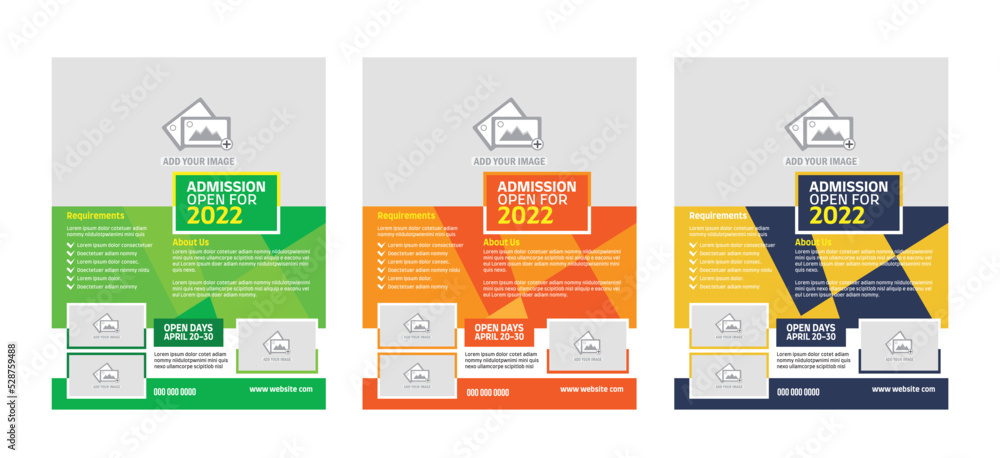 School students admission flyer template design