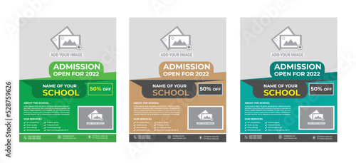 School students admission flyer template design
