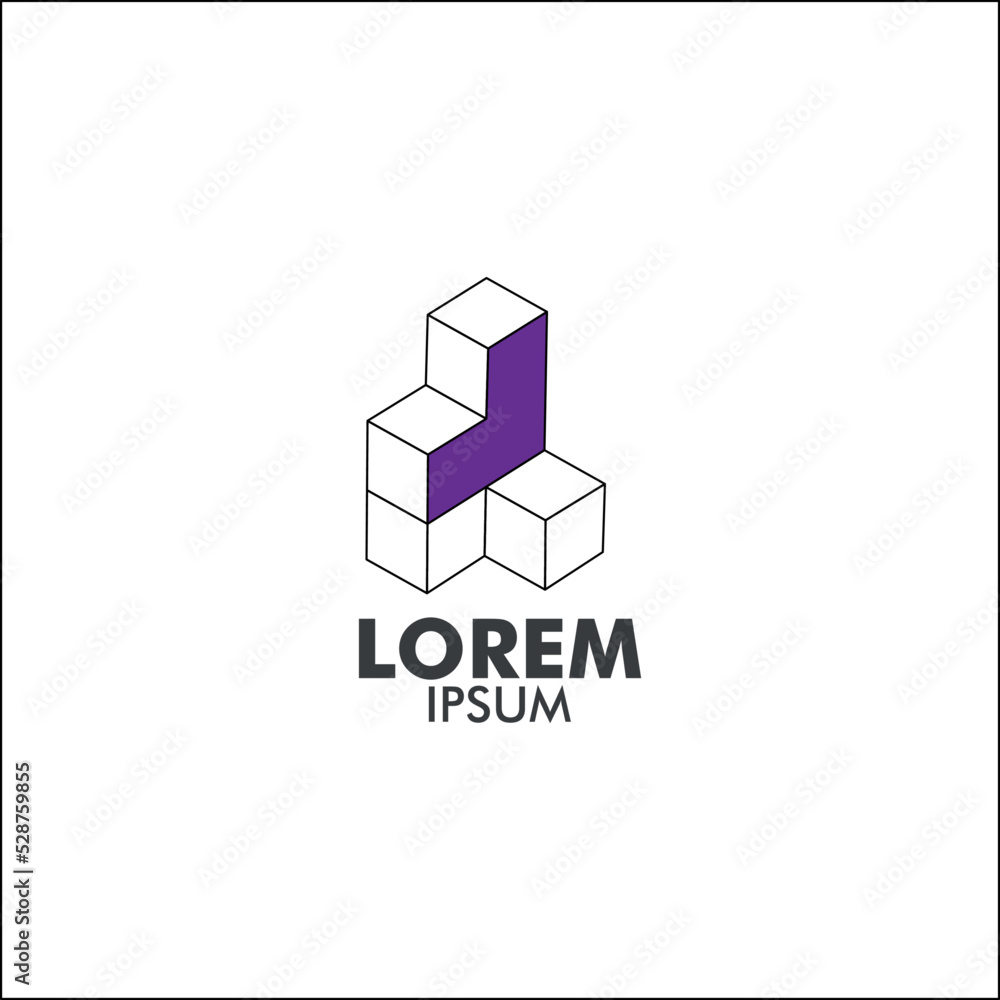 company logo with cube shape, isometric company logo with cube shape, isometric