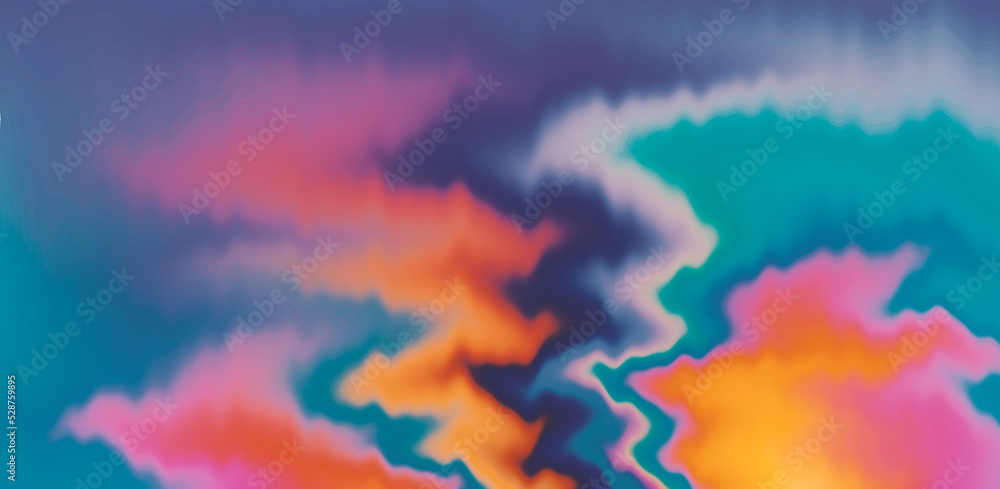 Trippy psychedelic tie dye like style background with colorful stains.