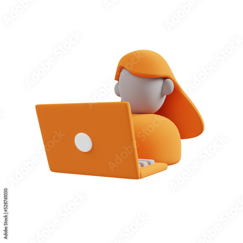 Happy young girl. Laptop. Work, study at home. Freelancers. course of study. video conference. The concept of remote work, access. 