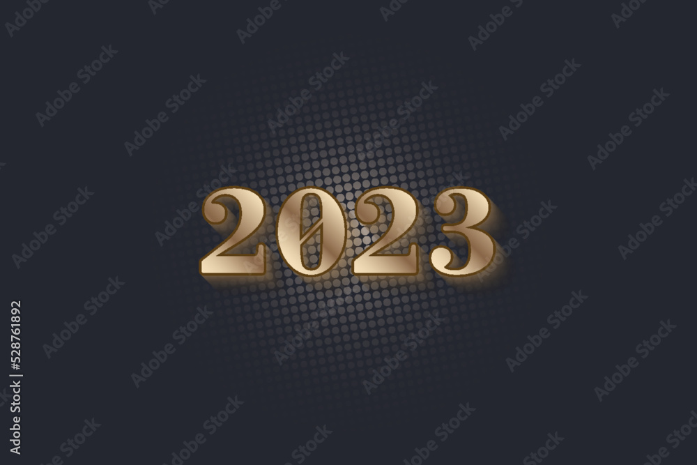 gold color 2023 3d logo design, happy new year 2023 background gold color 2023 3d logo design, happy new year 2023 background