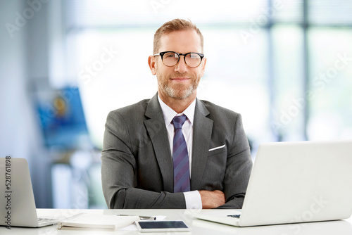 Executive businessman working at the office desk
