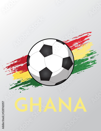 Ghana flag with Brush Effect for Soccer Theme