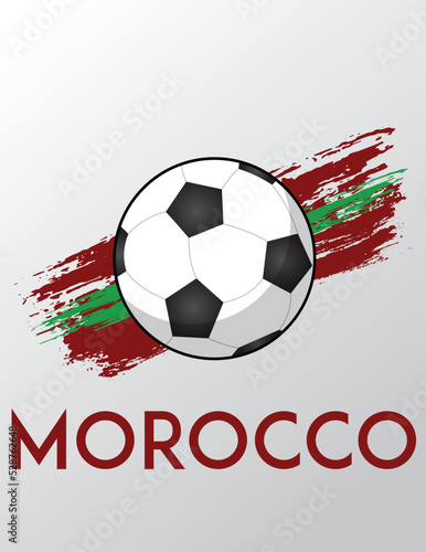 Morocco flag with Brush Effect for Soccer Theme