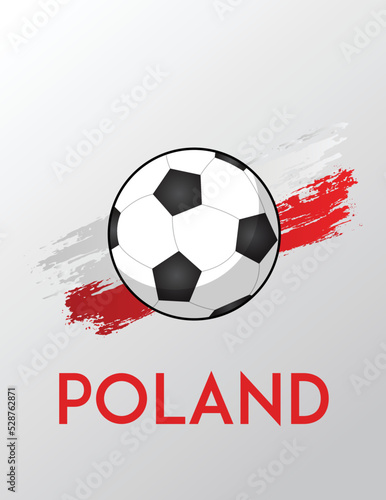 Poland flag with Brush Effect for Soccer Theme