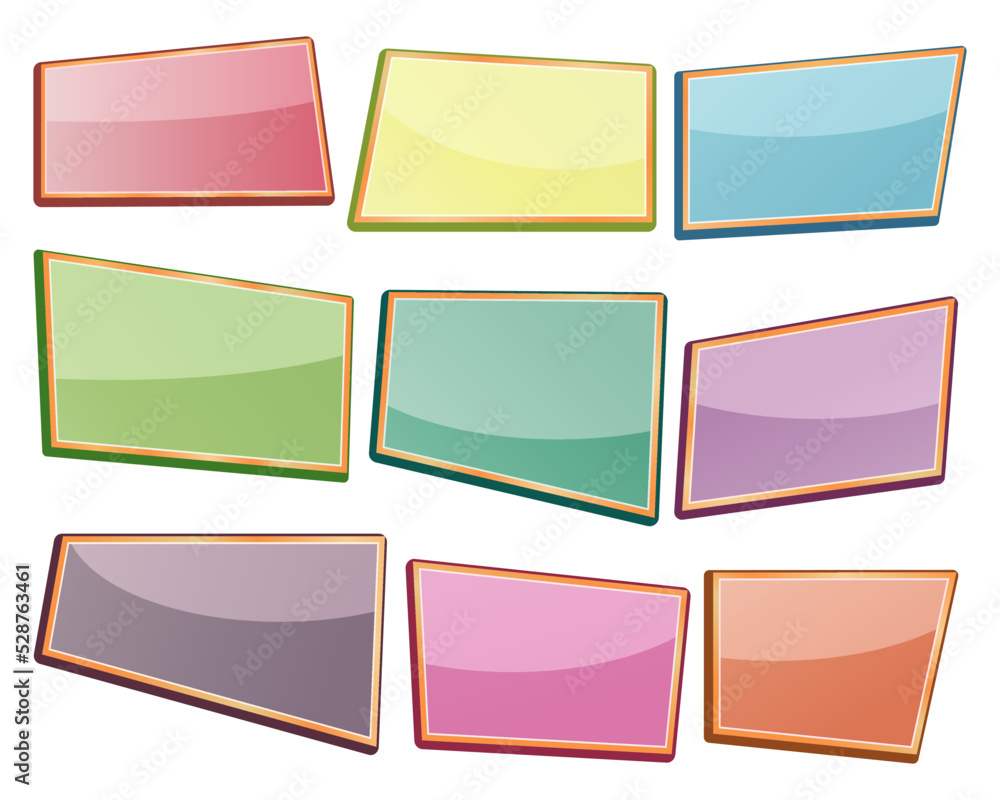 set of colorful stickers set of colorful stickers