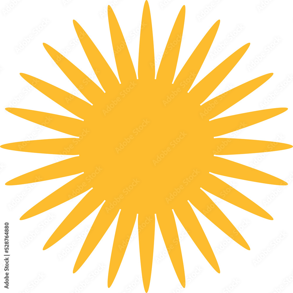 Simple yellow sun element in retro style Simple yellow sun element in retro style