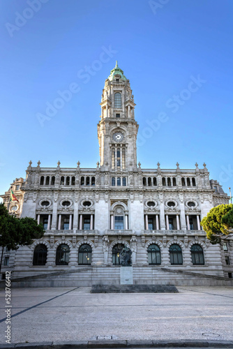 The Town Hall and monument of Almeida Garrett  circa 1954  by Salvador Barata Feyo  Porto  Portugal