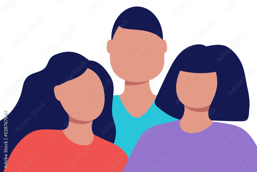 Fototapeta premium Group of joyful people. Vector illustration 