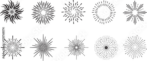 Sunburst symbol vector collection