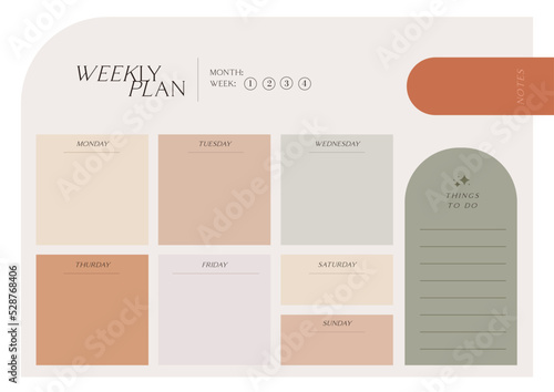 Printable A4 modern Weekly Planner