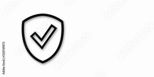 Free Download Black icon of a shield and a check mark. Place for text. Copy space. Information protection and security concept. Vector illustration. - GFXLoad