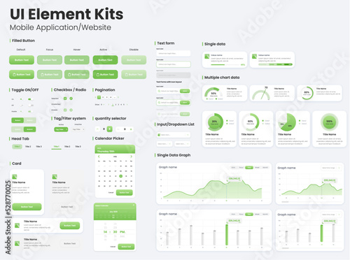 Vector UI Elements kit for website template and Mobile Application photo