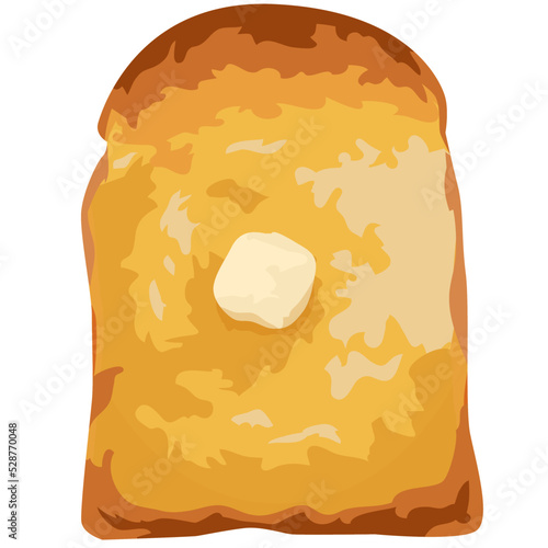 焼きたてバタートーストのイラスト素材　ベクター