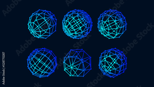 Vector geometric line- art earth globe abstract circle atom ray, 3d shape vector illustration technology, 