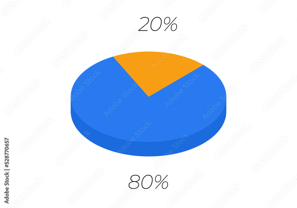 3d pie. Isometric cycle diagram for infographics in 2 parts. 3d pie. Isometric cycle diagram for infographics in 2 parts.