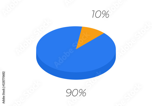 3d pie. Isometric cycle diagram for infographics in 2 parts.