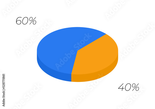 Free Download 3d pie. Isometric cycle diagram for infographics in 2 parts. - GFXLoad