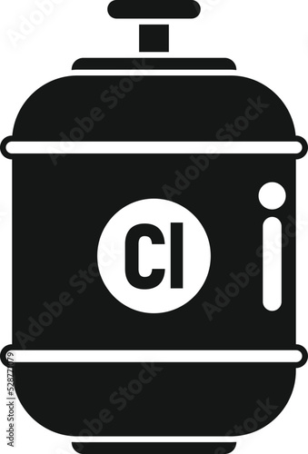 Pool chlorine tank icon simple vector. Water cleaning. Family outdoor
