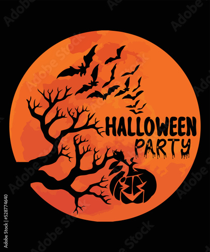 Happy Parte ,Happy Halloween, Moon Vector,  Tee Vector,  Happy Halloween  T Shirt,  Happy Halloween  Svg , Happy T Shirt , Halloween   T Shirt