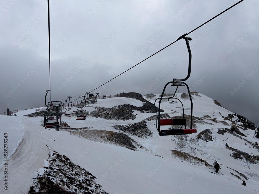ski resort with lifts in the Pyrenees mountains ski resort with lifts in the Pyrenees mountains