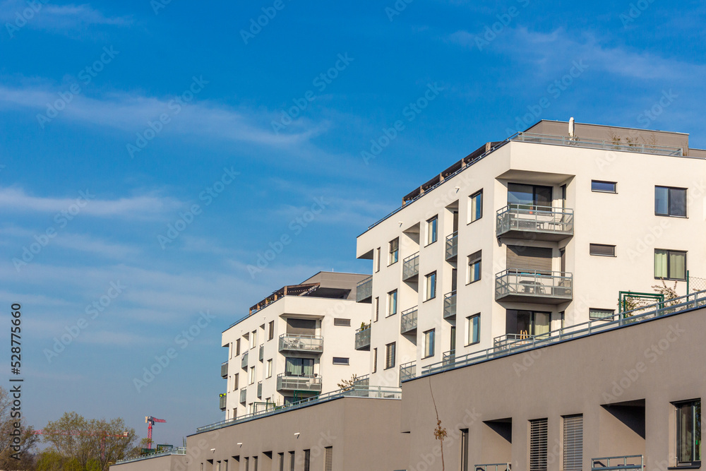 new european modern complex beautiful apartment house flat building mortage on sunset cloud new european modern complex beautiful apartment house flat building mortage on sunset cloud