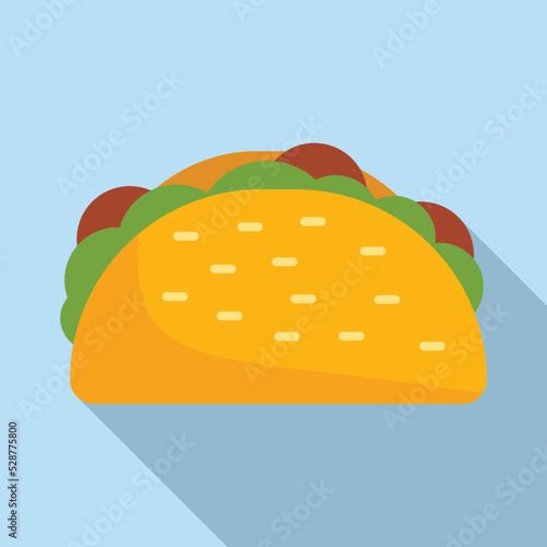 Wrap taco icon flat vector. Mexican food. Meal cooked