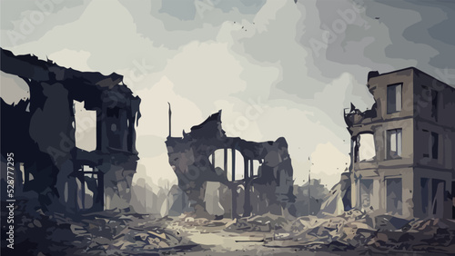 war, destroyed buildings