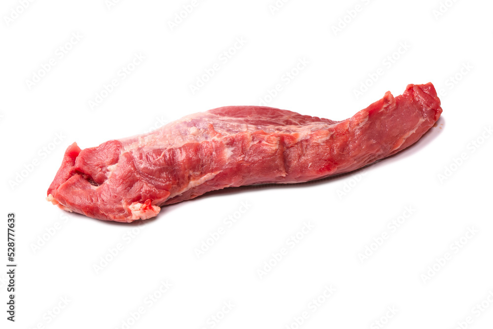 Raw pork tenderloin isolated on a white background. Raw pork tenderloin isolated on a white background.