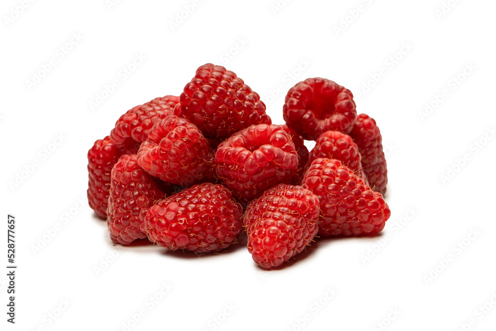 Tasty raspberries isolated on white background. Tasty raspberries isolated on white background.