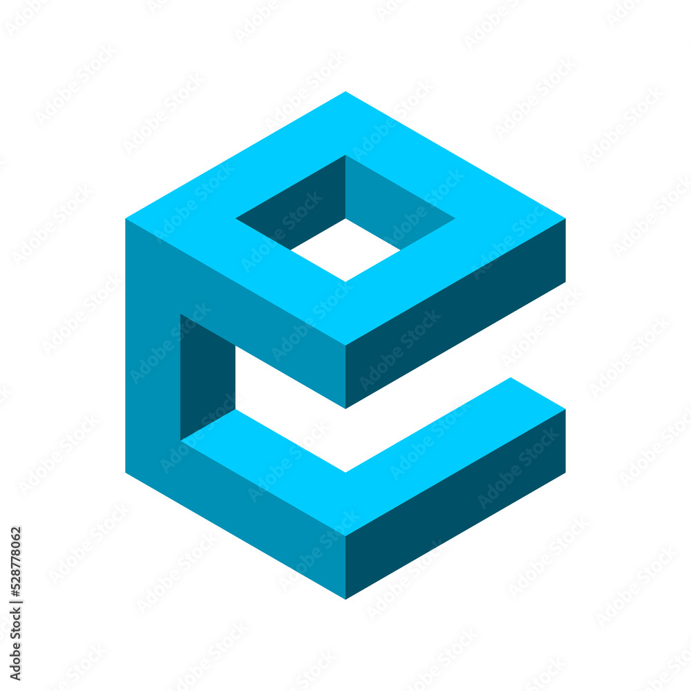 Blue cube letter E logo template. Creative isometric letter E logo template. 3D box shape. Electronics industry concept. Hexagon geometric object. Simple alphabet symbol. Vector illustration clip art Blue cube letter E logo template. Creative isometric letter E logo template. 3D box shape. Electronics industry concept. Hexagon geometric object. Simple alphabet symbol. Vector illustration clip art