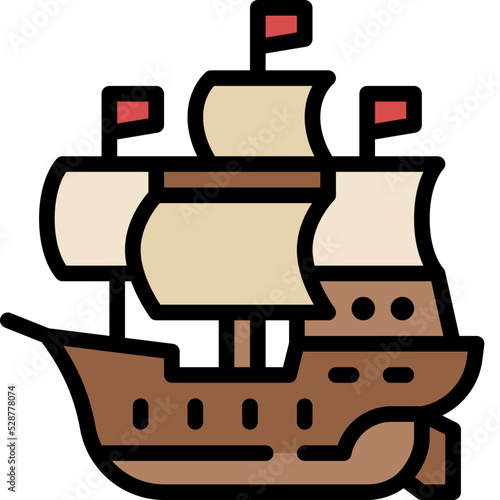 mayflower ship filled outline icon photo