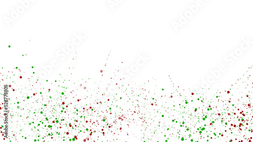 Semi-transparent isolated red green and white dot splatter overlay