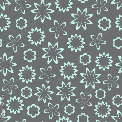 Decorative trendy vector seamless floral ditsy pattern design. Elegant ornamental repeating blooming flowers background for screen printing & textile