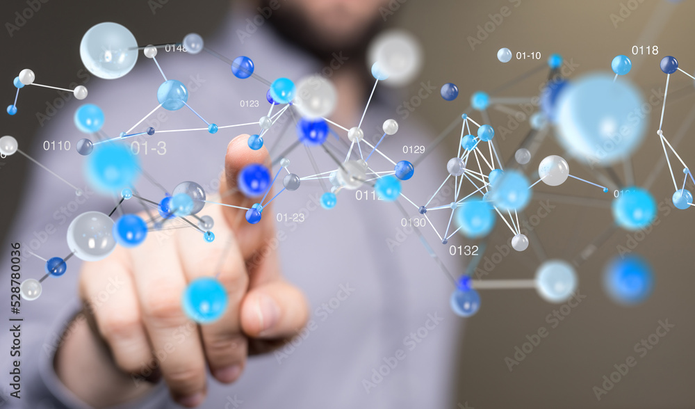 Neural network concept. Connected cells with links. Neural network concept. Connected cells with links.