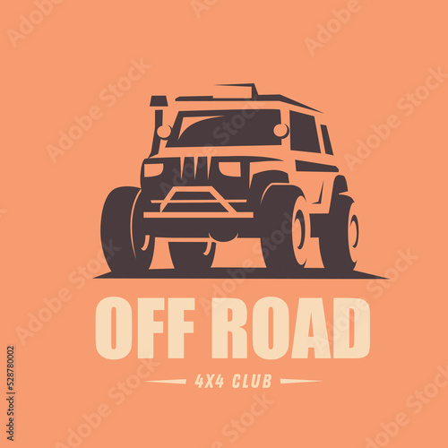 off road car stylized vector symbol, offroader logo template