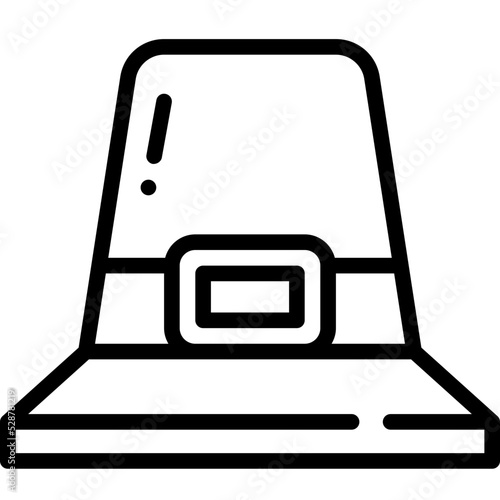 pilgrim hat line icon